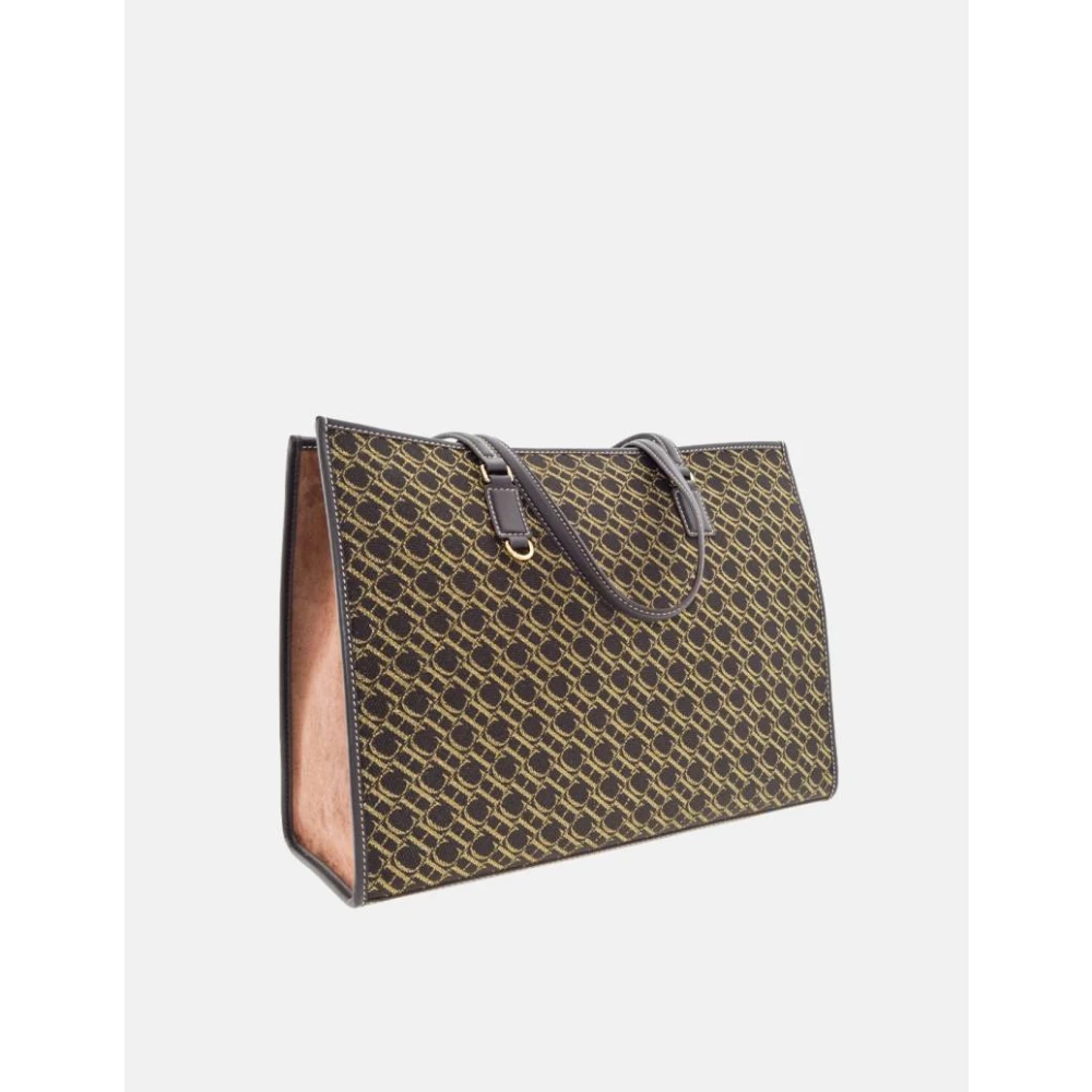 Carolina Herrera Canvas Shopping Charm Tas El Dorado Brown Dames