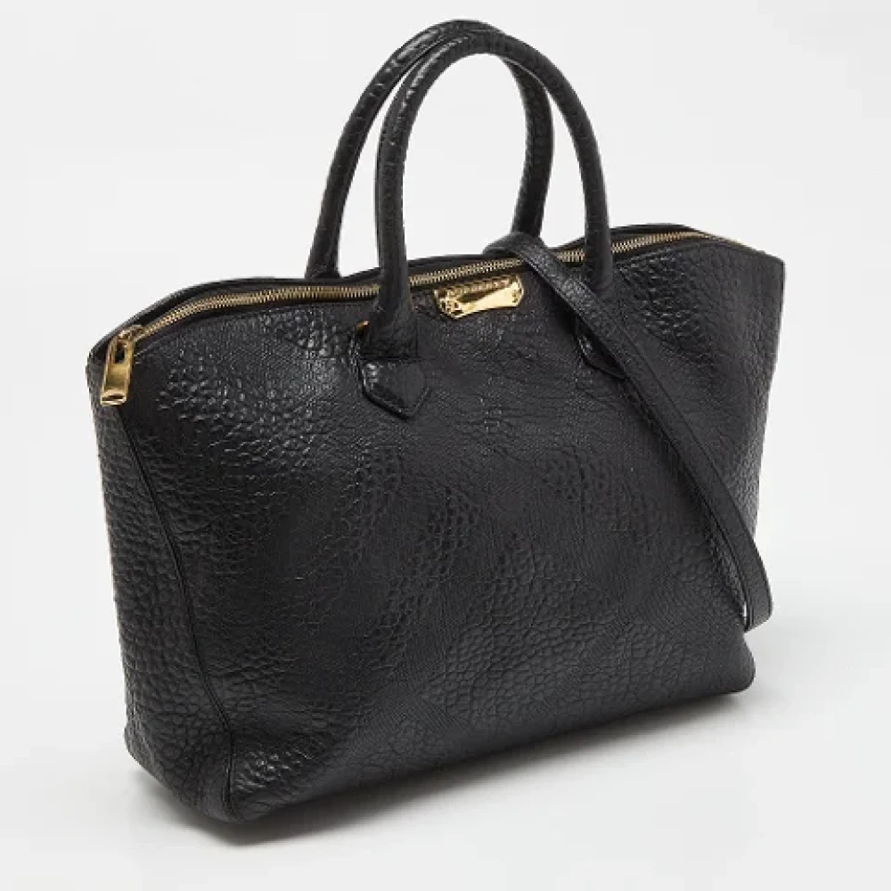 Burberry Vintage Pre-owned Leather totes Black Dames