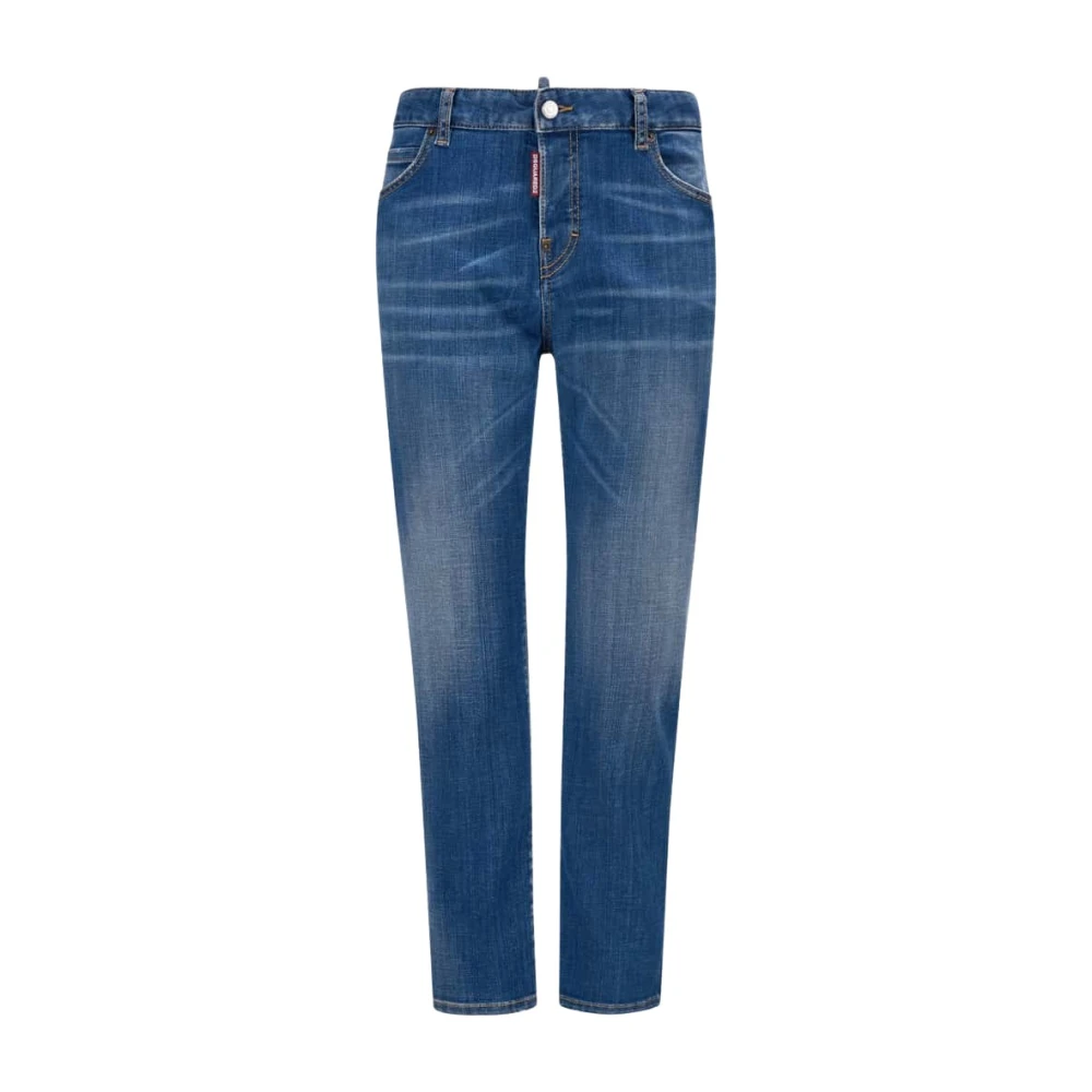 Dsquared2 Blauwe Stretch-Katoenen Denim Jeans Blue Dames