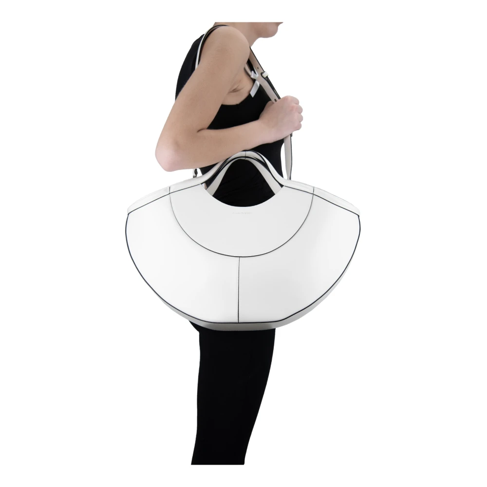 alexander mcqueen Leren schoudertas met haaksluiting White Dames