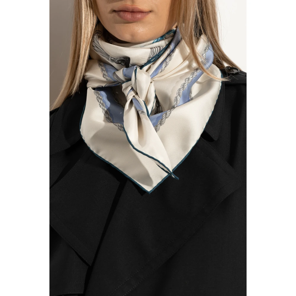Salvatore Ferragamo Zijden sjaal met print Beige Dames