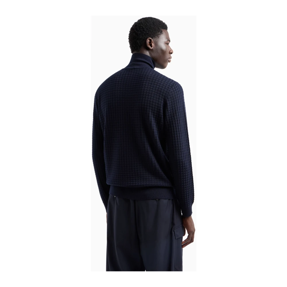 Emporio Armani Stijlvolle rits cardigan Blue Heren