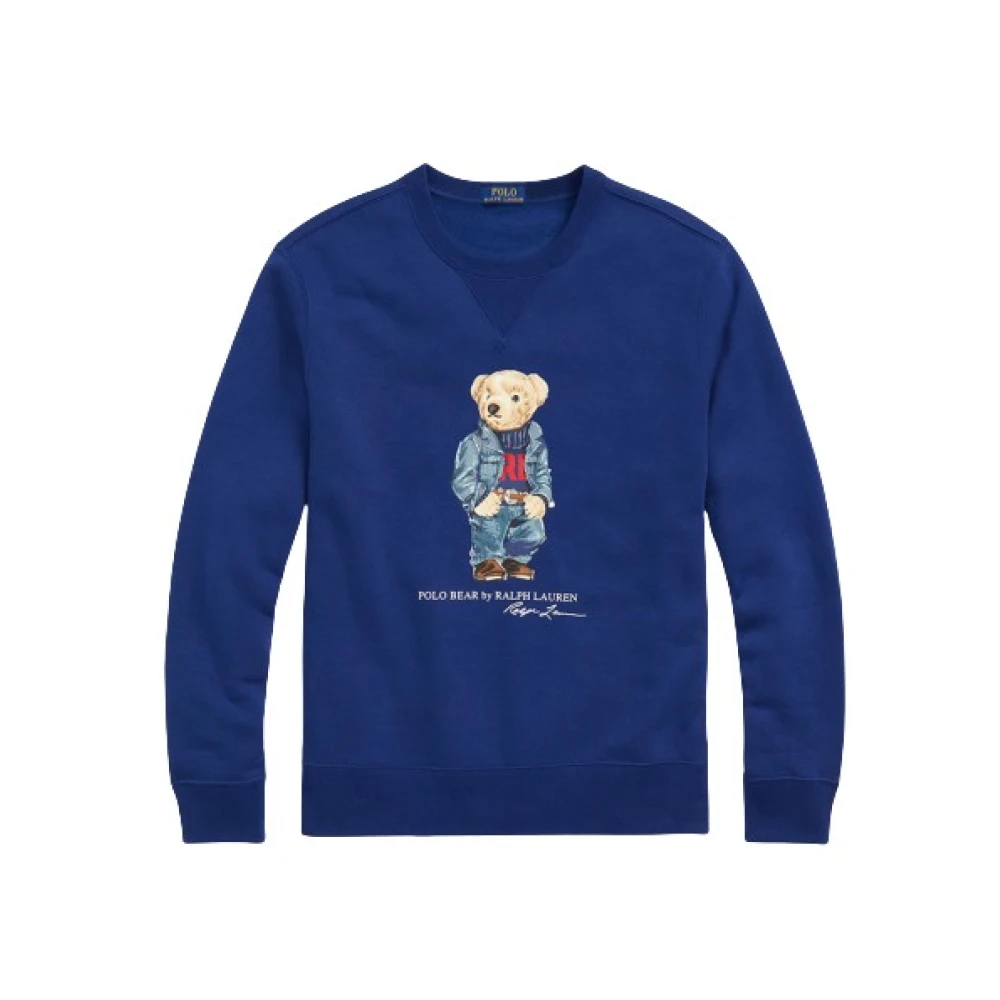 Polo Ralph Lauren Denim Polo Bear Sweatshirt Blue, Herr