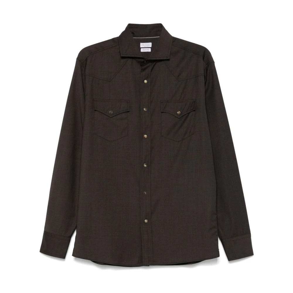 BRUNELLO CUCINELLI Bruine Overhemd Collectie Brown Heren