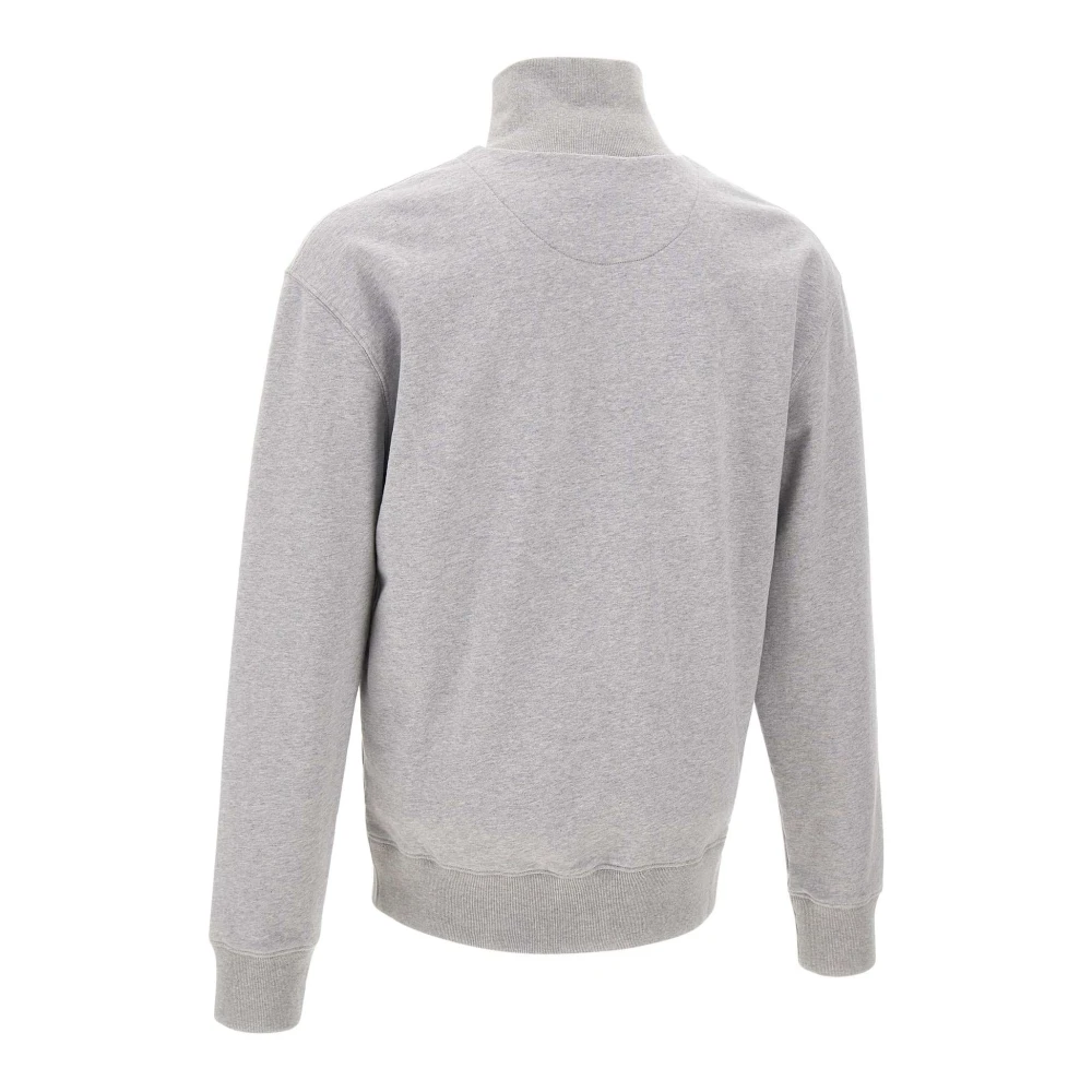 Maison Kitsuné Grijze Katoenen Sweatshirt met Vos Logo Gray Heren