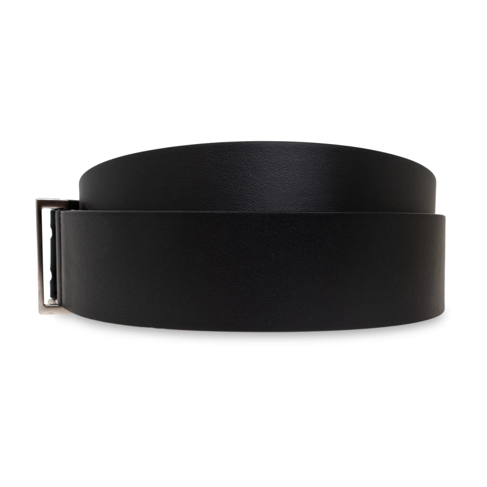 Salvatore Ferragamo Leren riem Black Heren