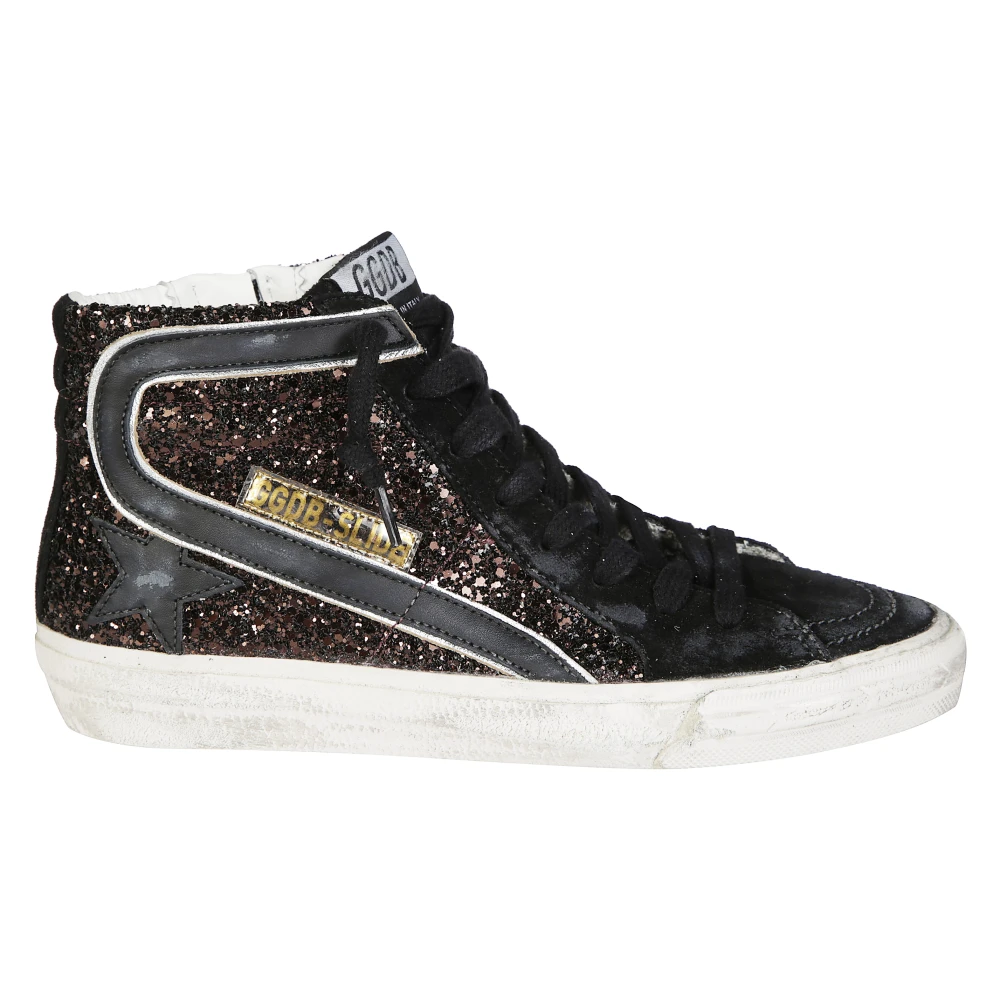 Golden Goose Glitter Suède Slide Sandalen Dames Schoenen Bruin
