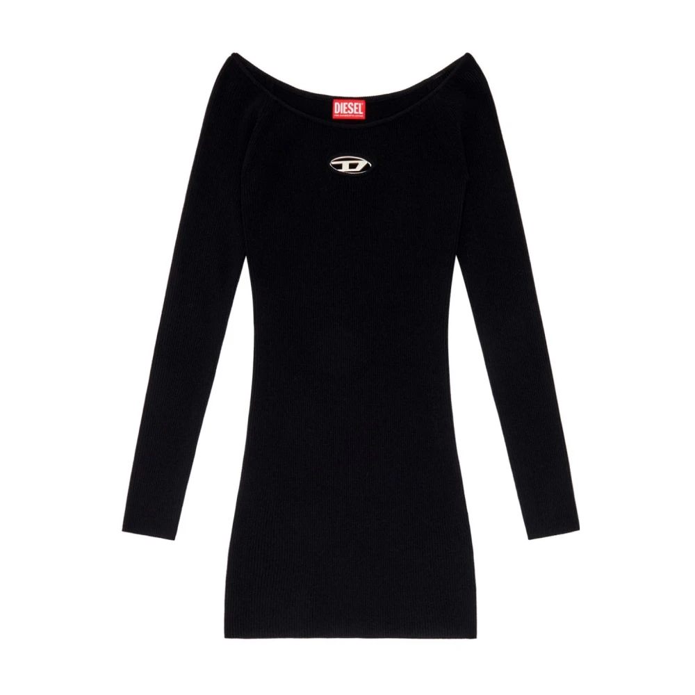 Diesel Elegante Viscose Blend Jurk Black Dames