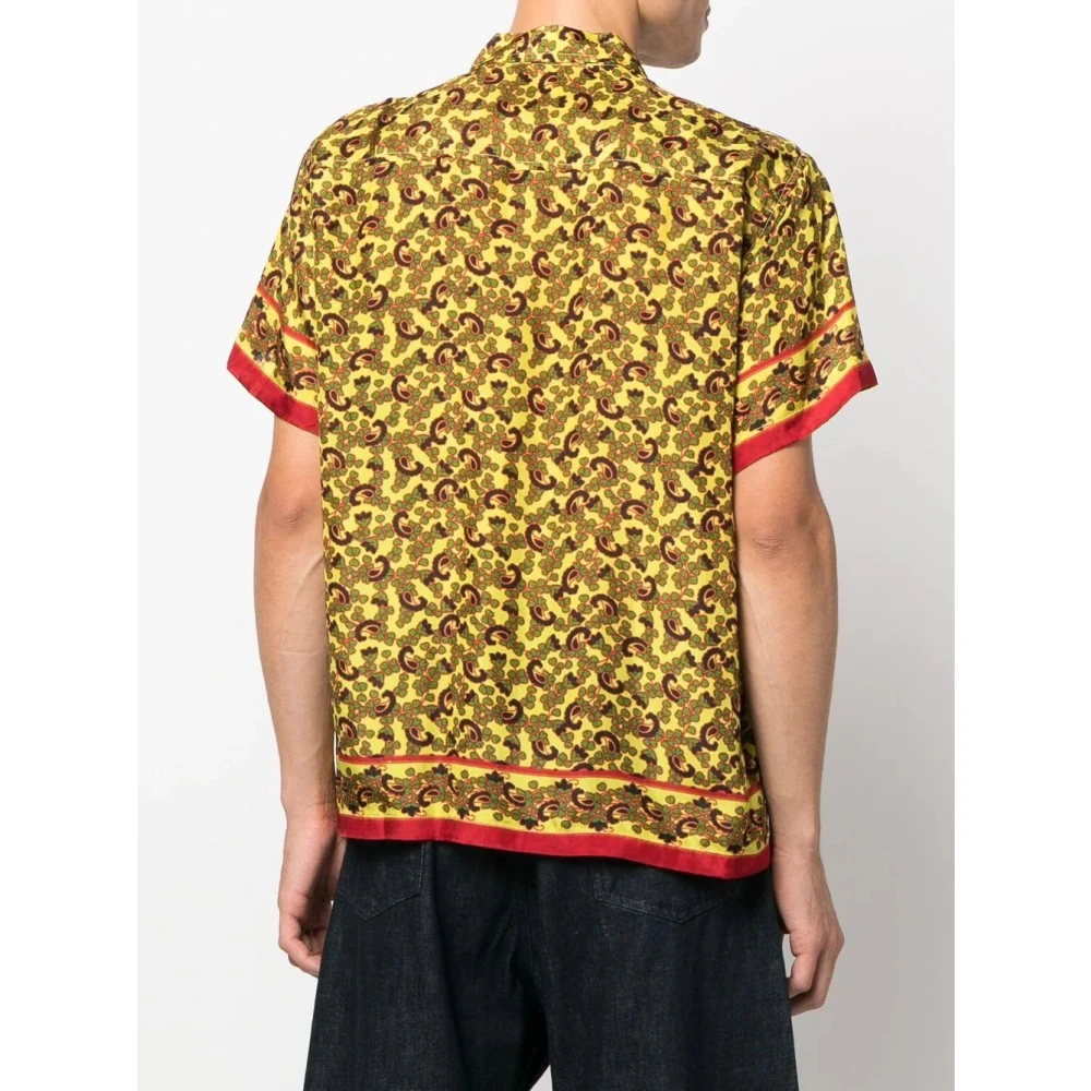 Bode Gele Paisley Korte Mouw Overhemd Yellow Heren