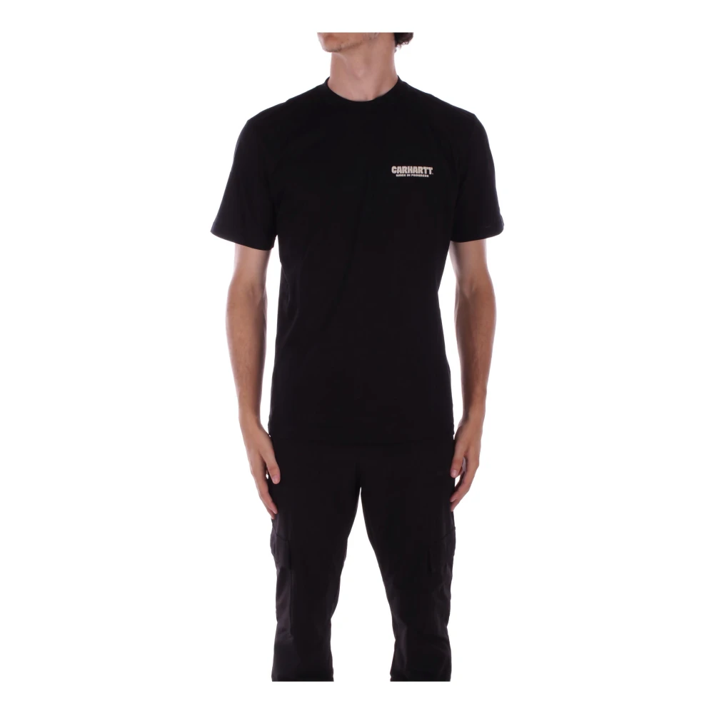 Carhartt WIP Zwart Logo Front T-shirt Black Heren
