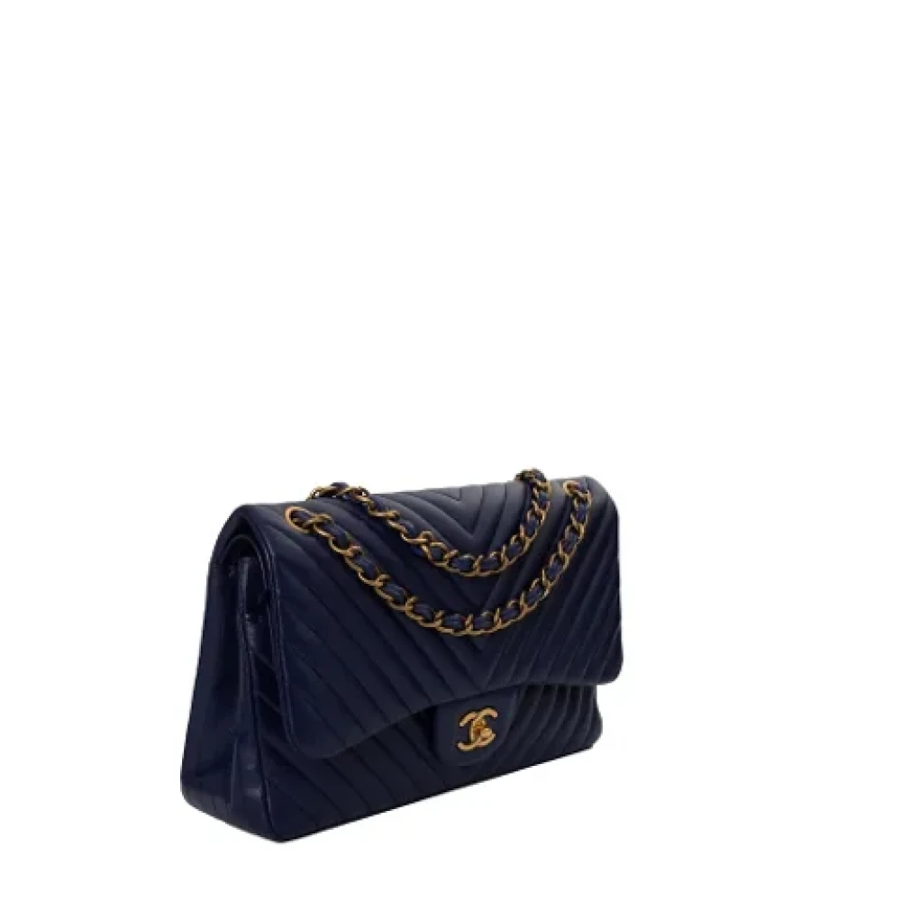 Chanel Vintage Pre-owned Leather chanel-bags Blue Dames