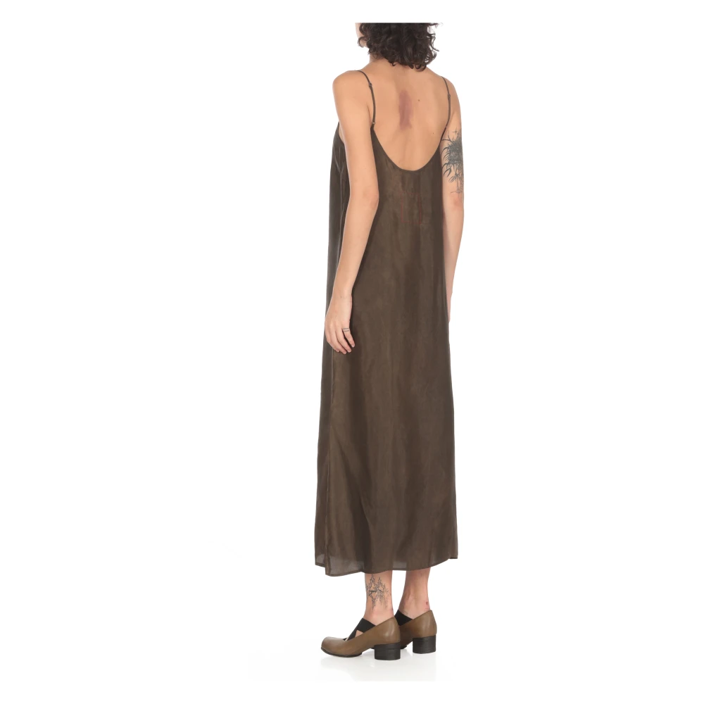 UMA Wang Bruine Viscose Jurk voor Vrouwen Brown Dames
