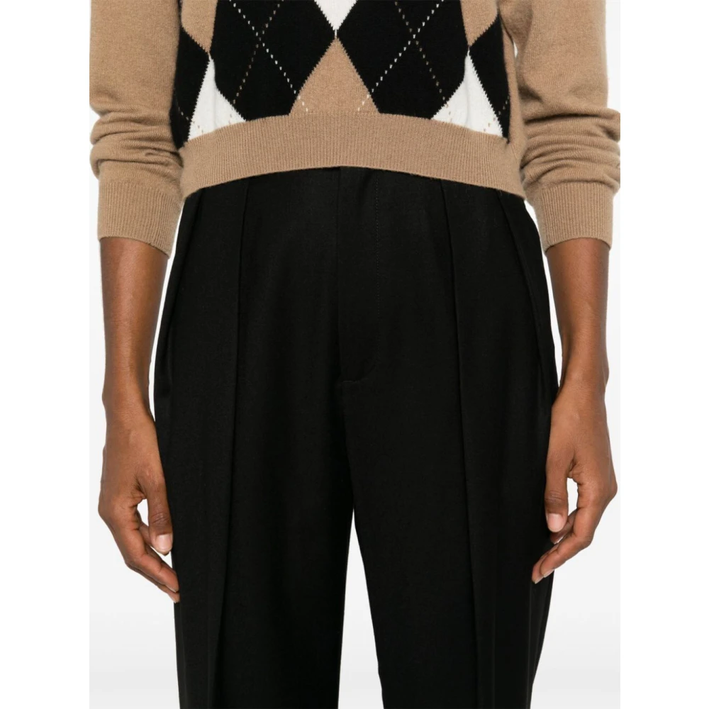 Barena Venezia Grijze Flanellen Wollen Broek met Plooien Black Dames