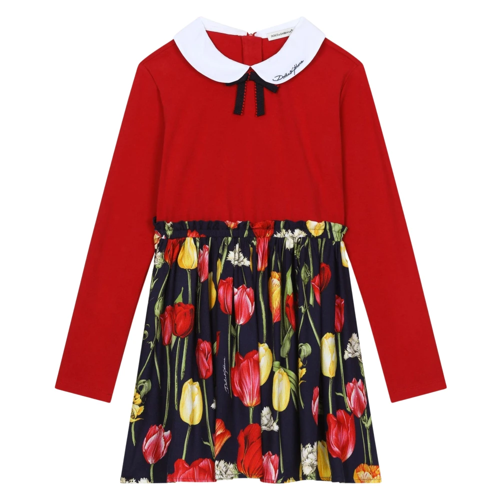 Dolce & Gabbana Girls Red Tulip Dress