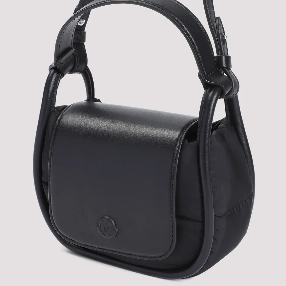 Moncler Zwarte Handtas met Leren Handvat Black Dames
