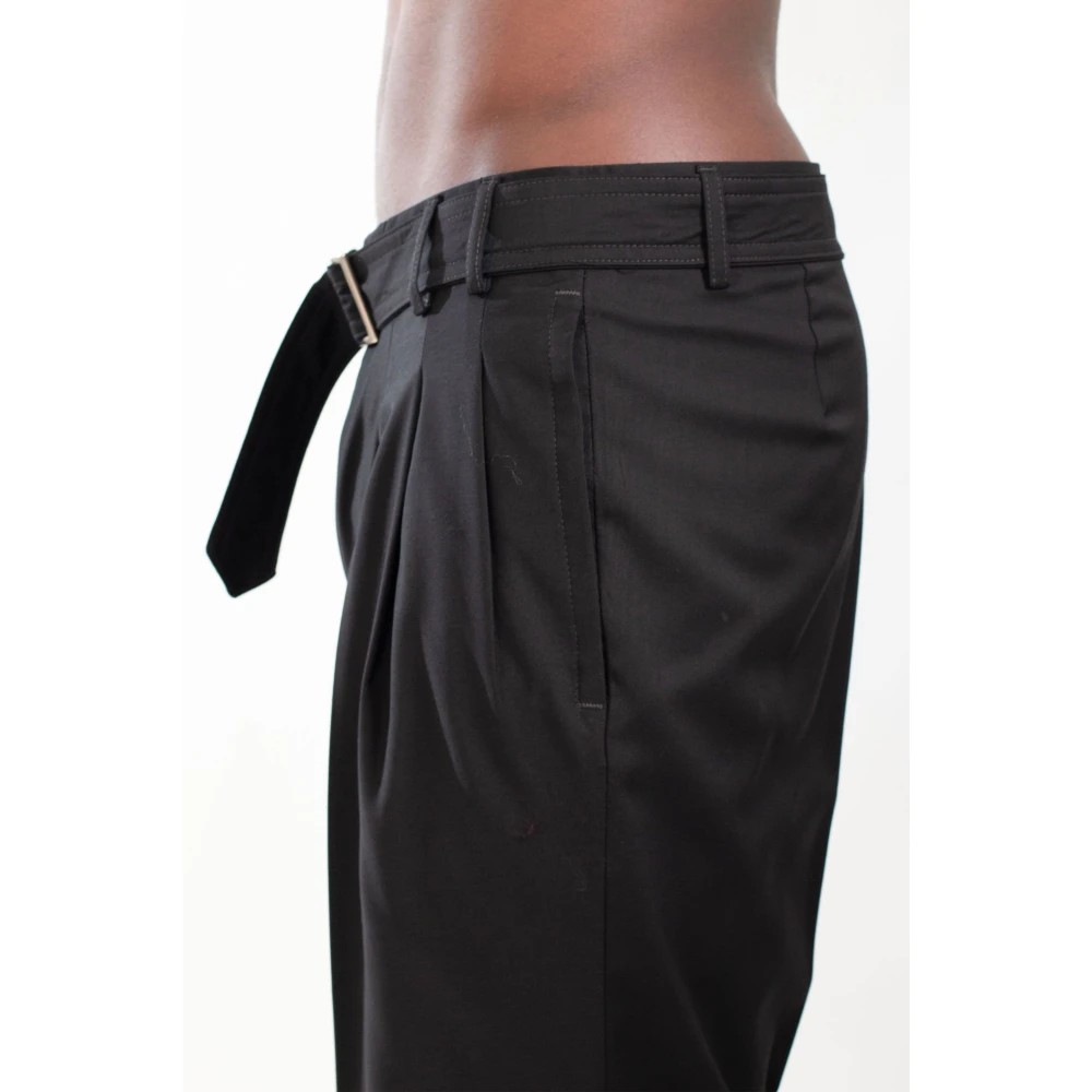 Costumein 3-Pleats Riem Broek Black Heren