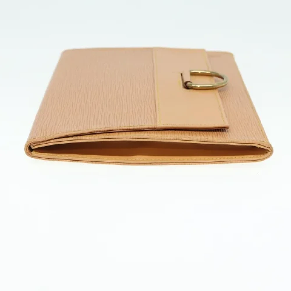 Louis Vuitton Vintage Pre-owned Leather clutches Beige Dames