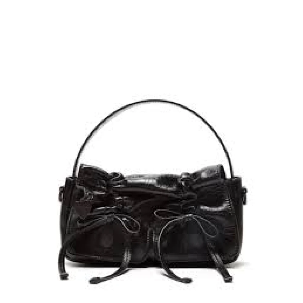 Acne Studios Zwarte leren crossbodytas met meerdere vakken Black Dames
