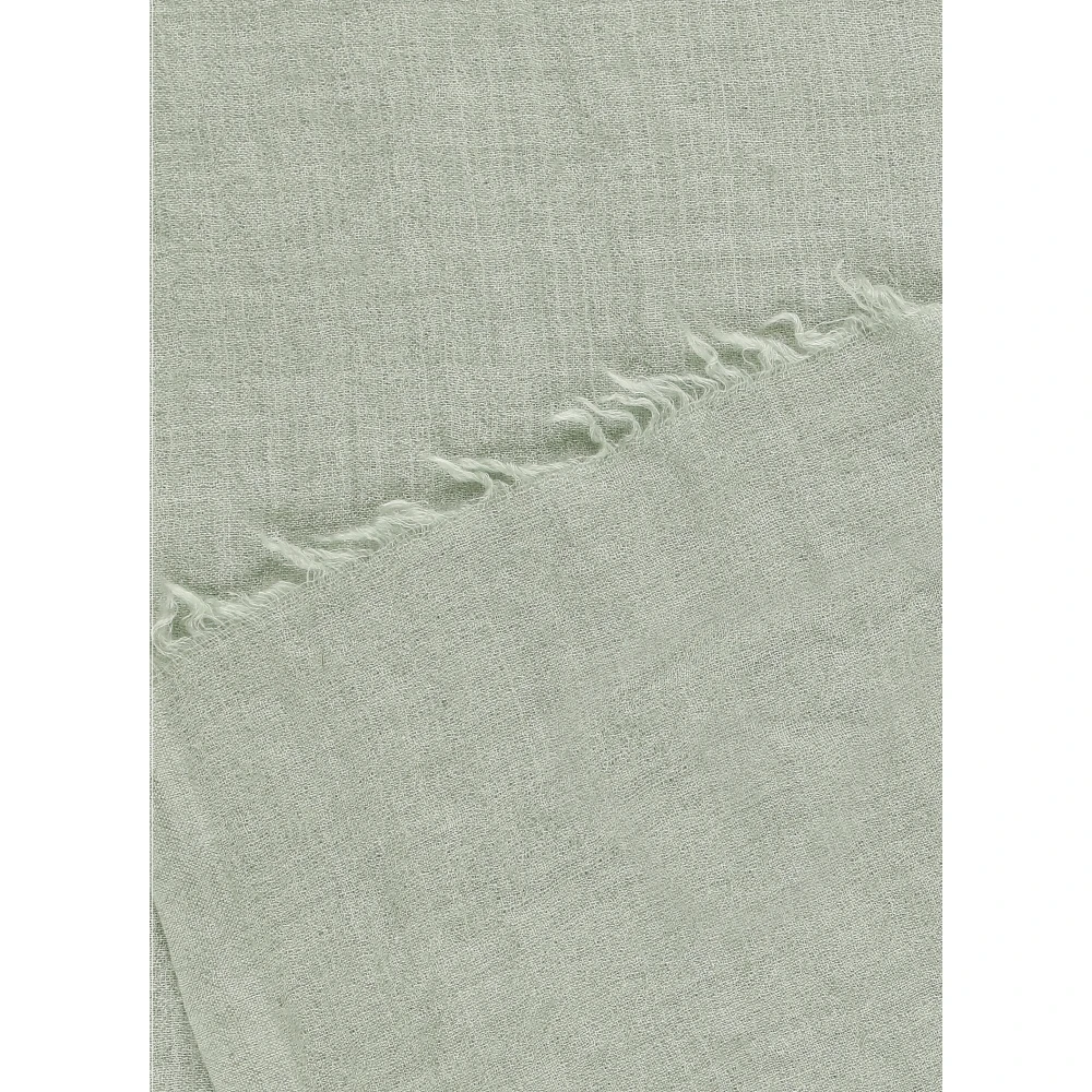 Rick Owens Groene Cashmere Zijden Foulard met Franjes Green Dames