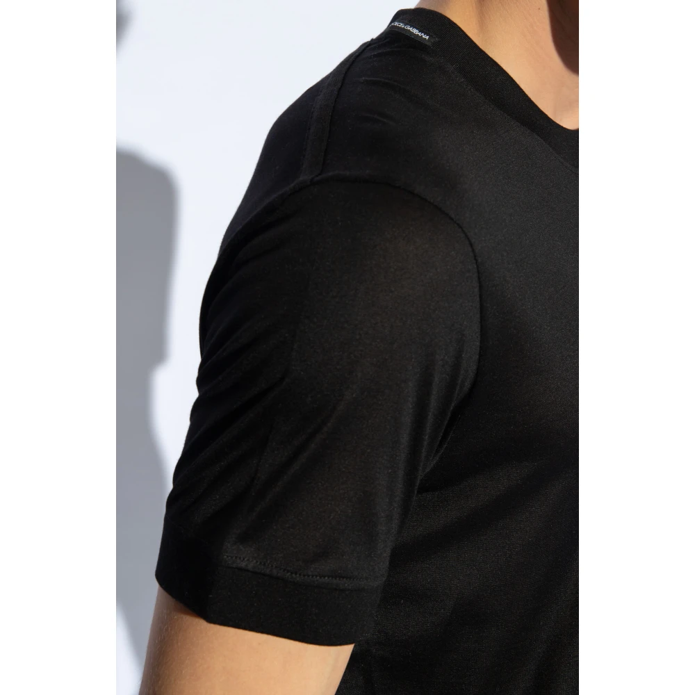 Dolce & Gabbana Zijden T-shirt Black Heren