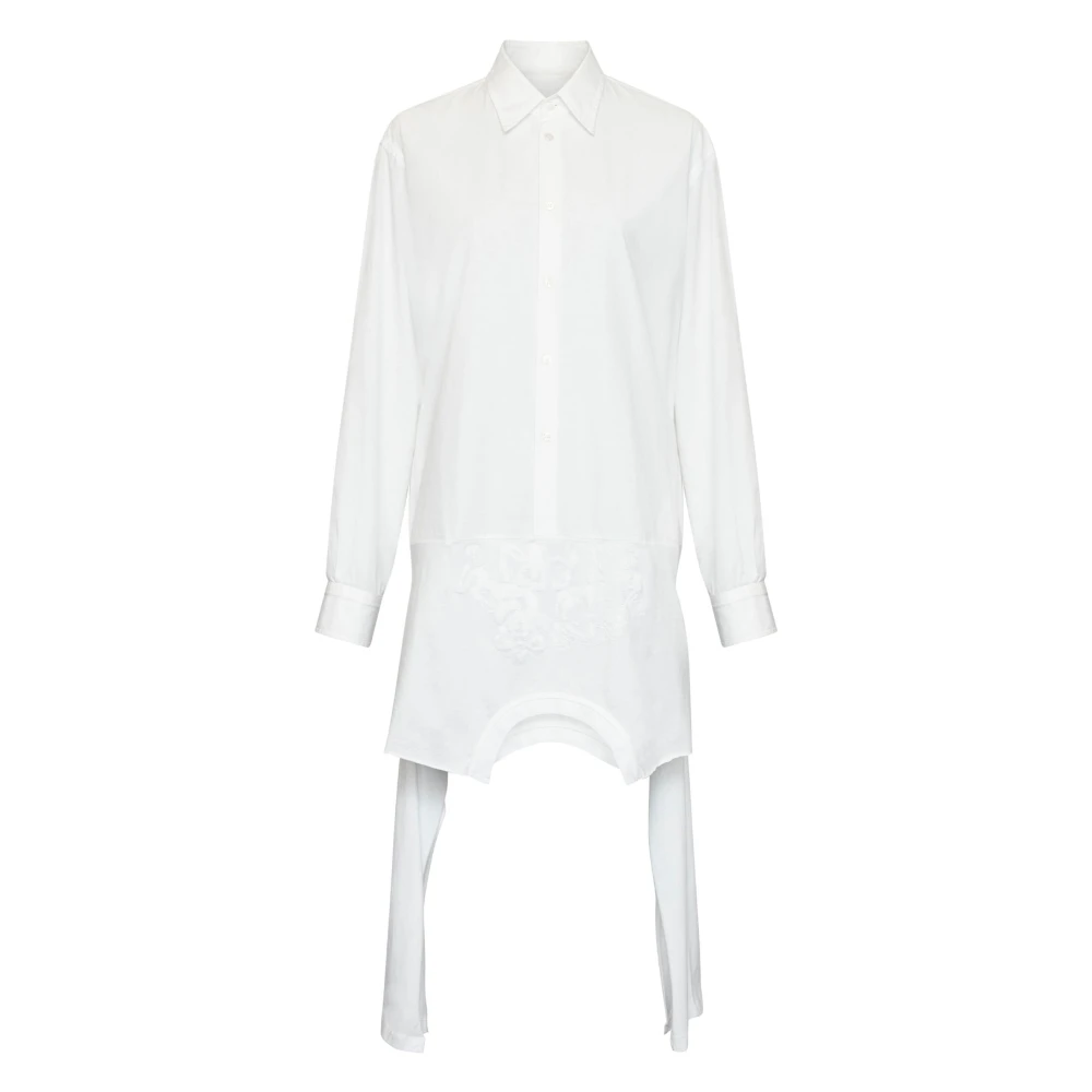 MM6 Maison Margiela Poplin Overhemdjurk White Dames