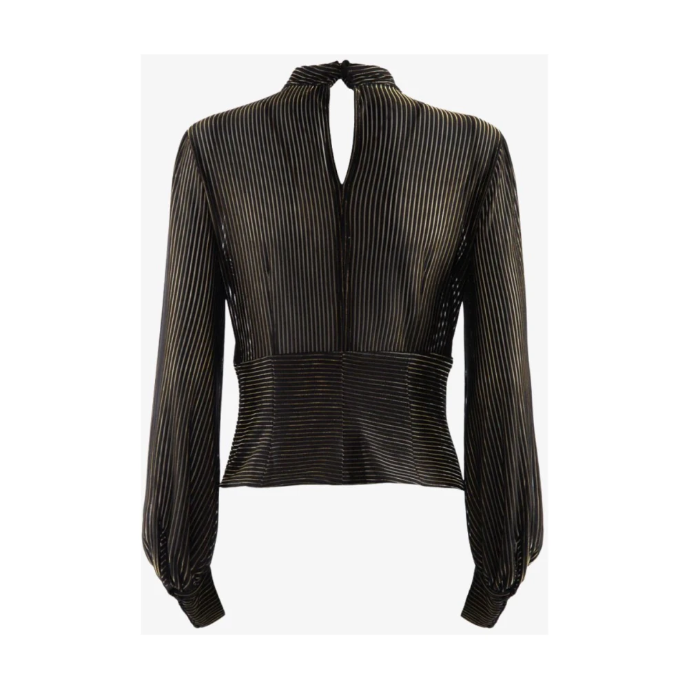 Nenette Gouden Gestreepte Lurex Coltrui Black Dames