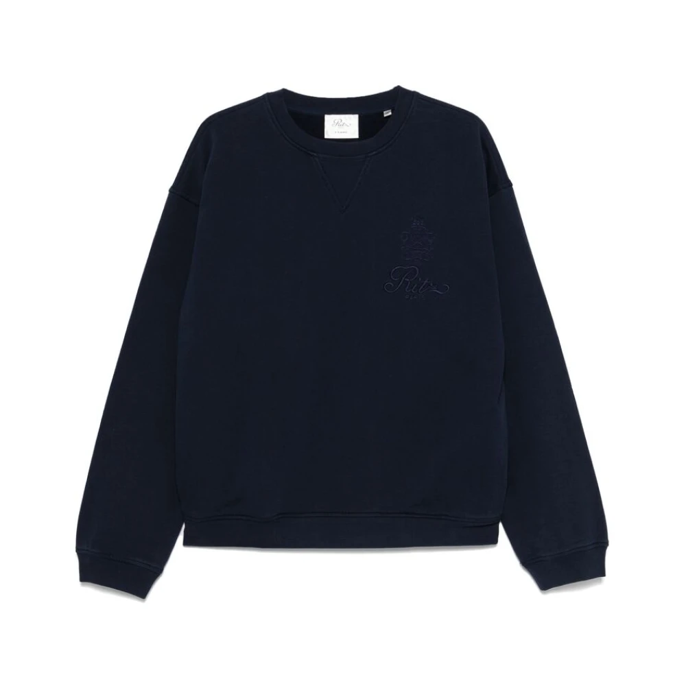 Frame Navy Blue Crew Neck Sweatshirt Blue Heren