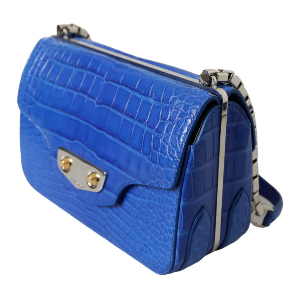 Balenciaga Elegante blauwe schoudertas van alligatorleer Blue Dames