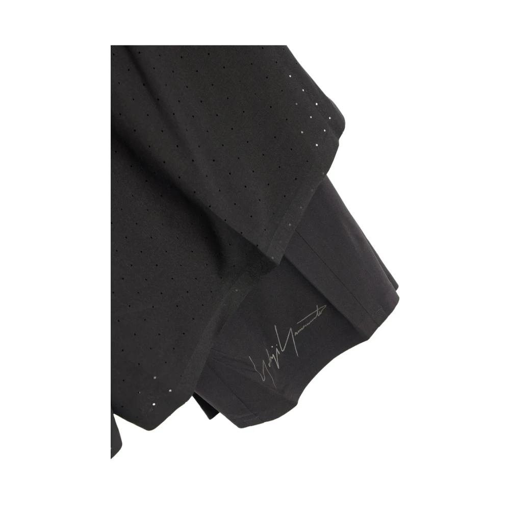 Y-3 Gelaagde Zwarte Geperforeerde Logoprint Shorts Black Heren