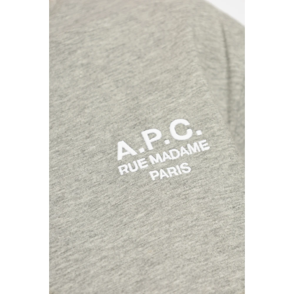 A.p.c. Katoenen T-shirt met logo Gray Dames