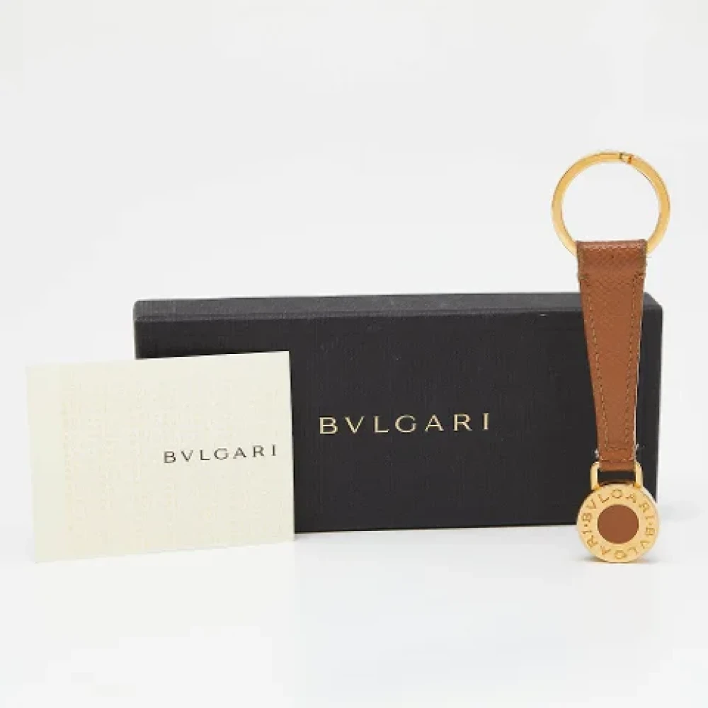 Bvlgari Vintage Pre-owned Leather key-holders Beige Dames