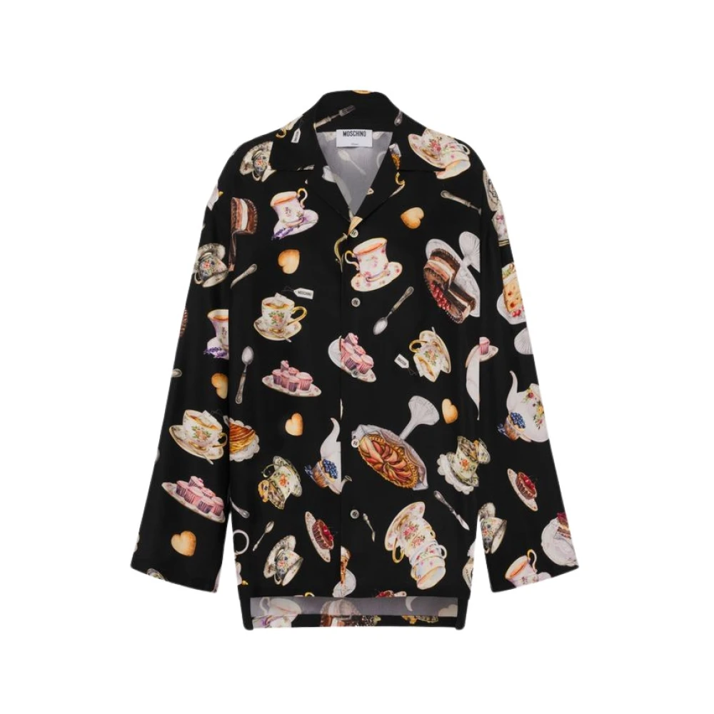 Moschino Multicolor Tryckt Skjorta I Sidenatlas