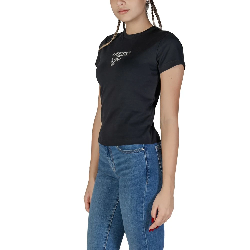 Guess Zwarte Katoenen Dames T-shirt Black Dames