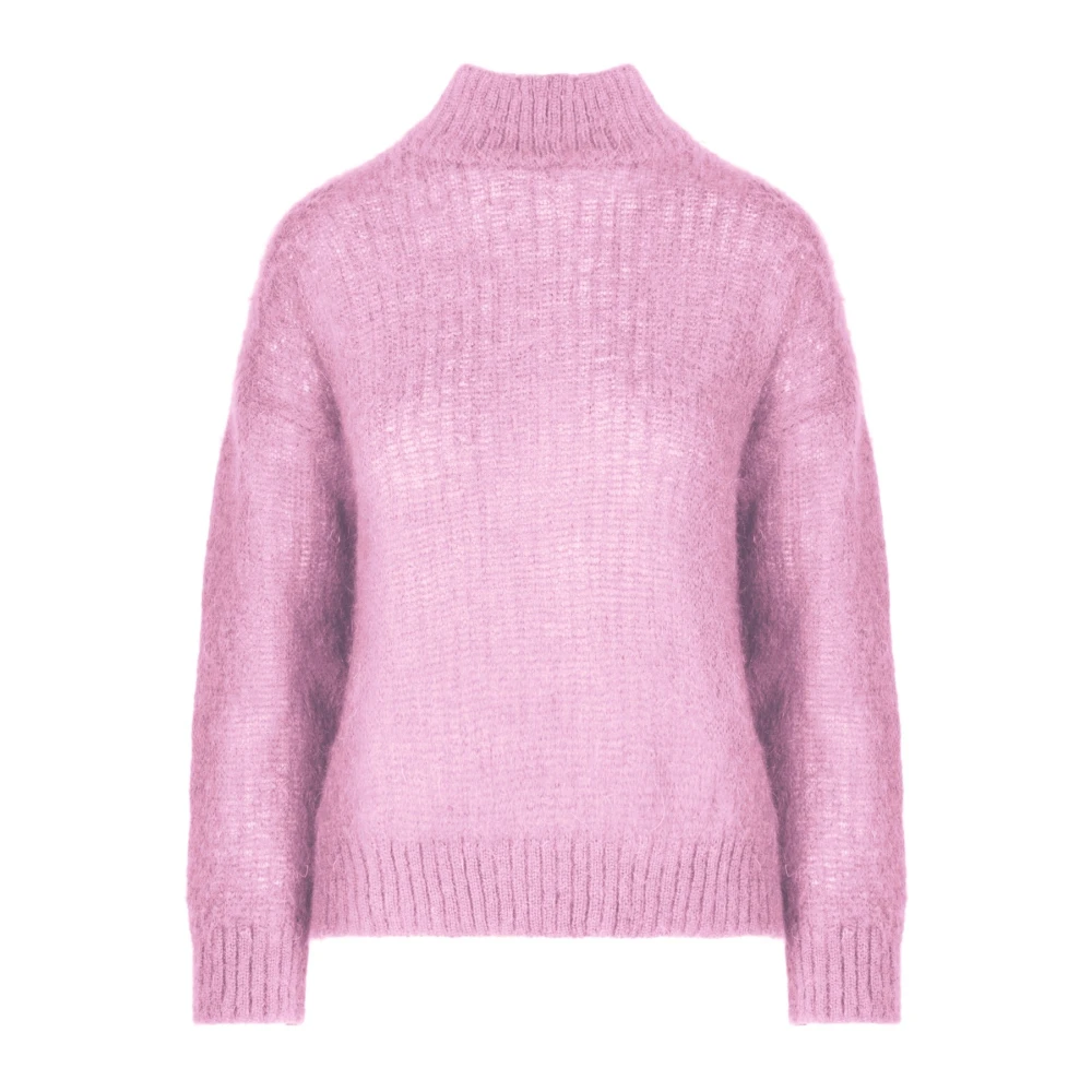 BomBoogie Mohair Blandad Stickad Tröja Pink, Dam