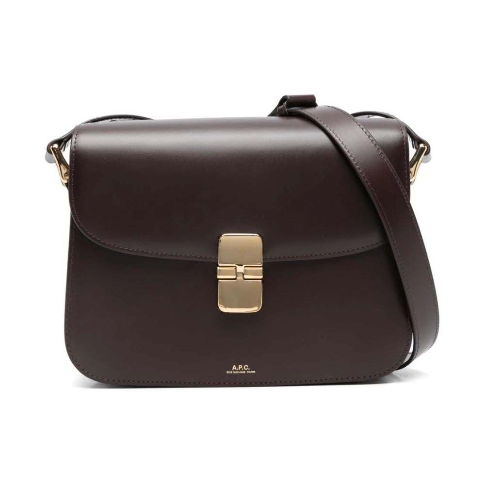 A.p.c. Bruine Schoudertas met Kliksluiting Brown Dames