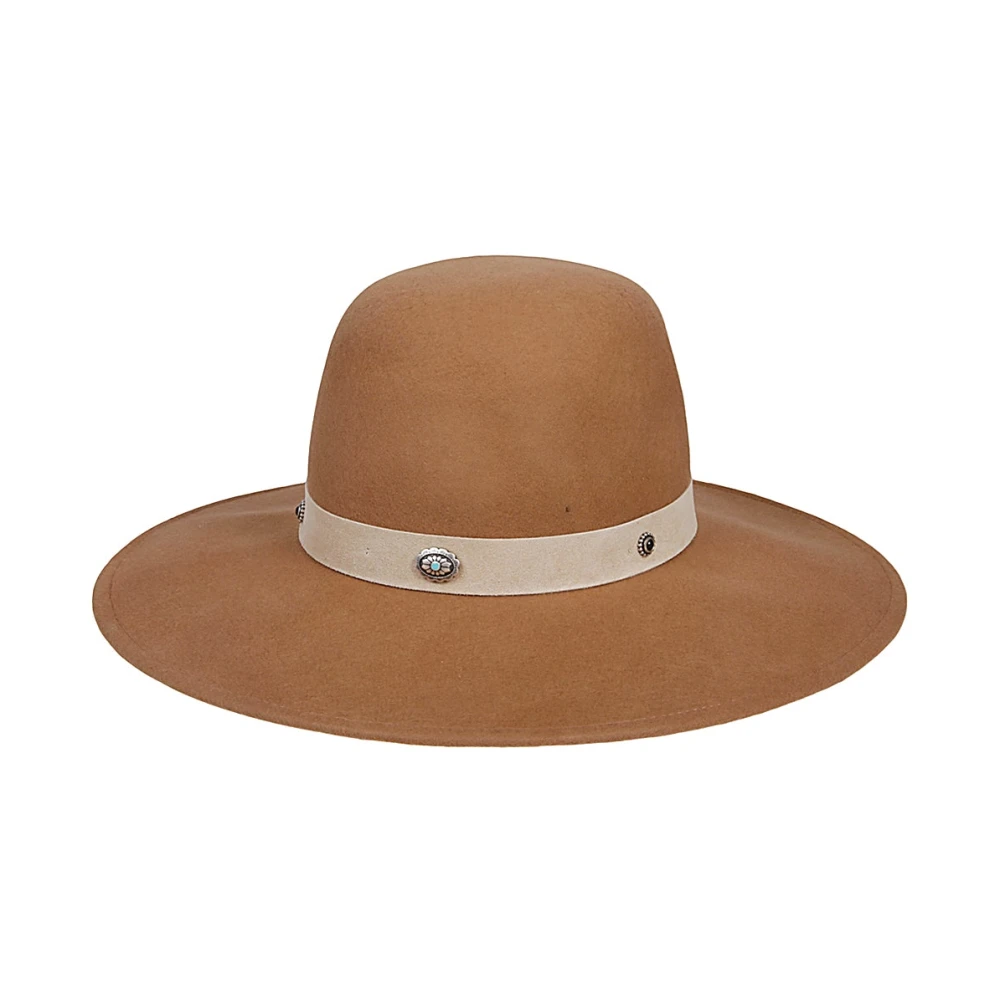 Eleventy Turquoise Steen Wol Vilten Hoed Brown Dames