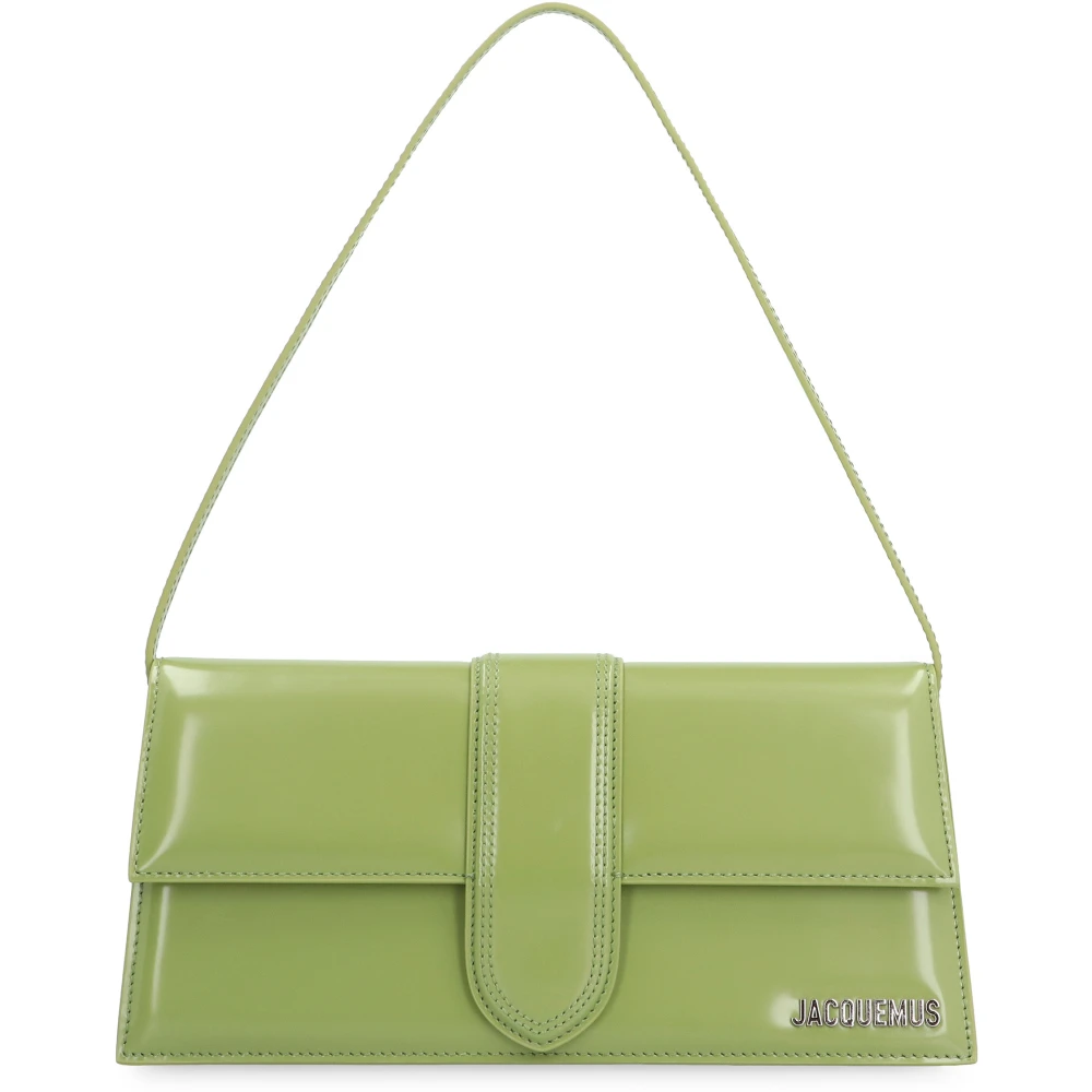 Jacquemus Lange leren tas met klep sluiting Green Dames