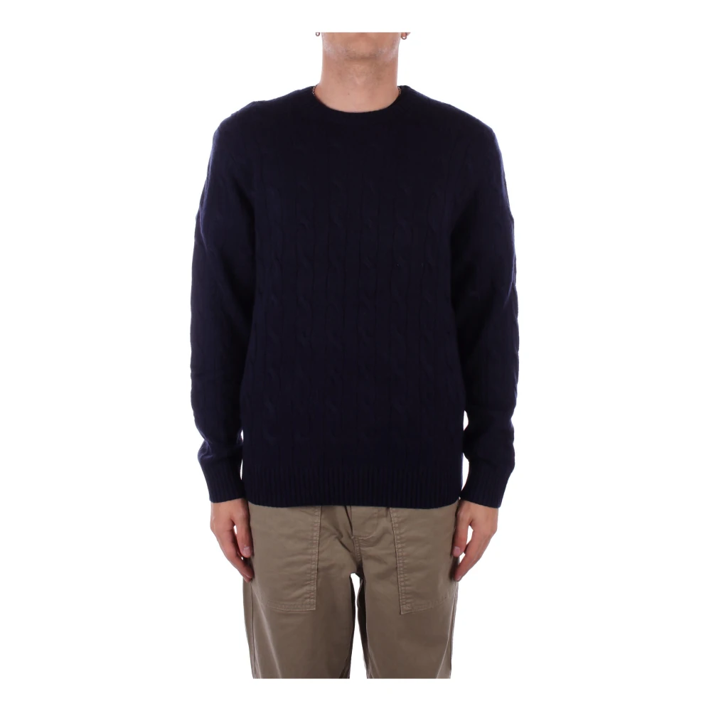 Saint Barth Logo Front Sweaters Blue Heren