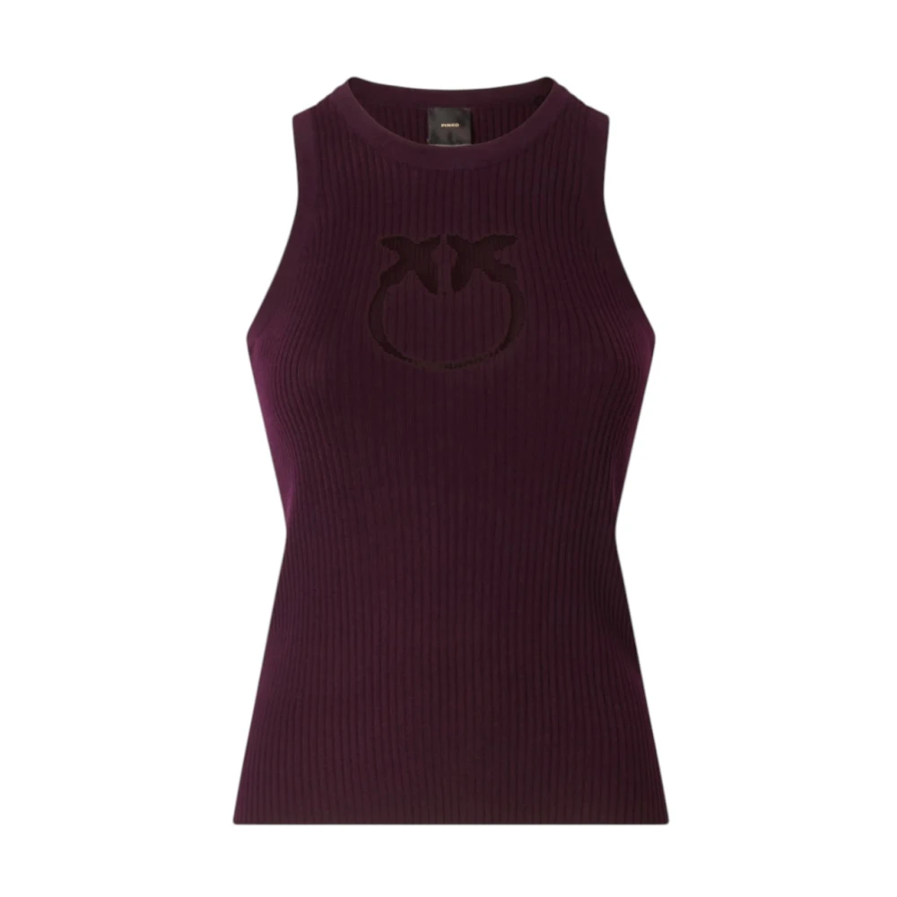Pinko Love Birds Top - Female - Sleeveless Tops - Brown - M - Tops