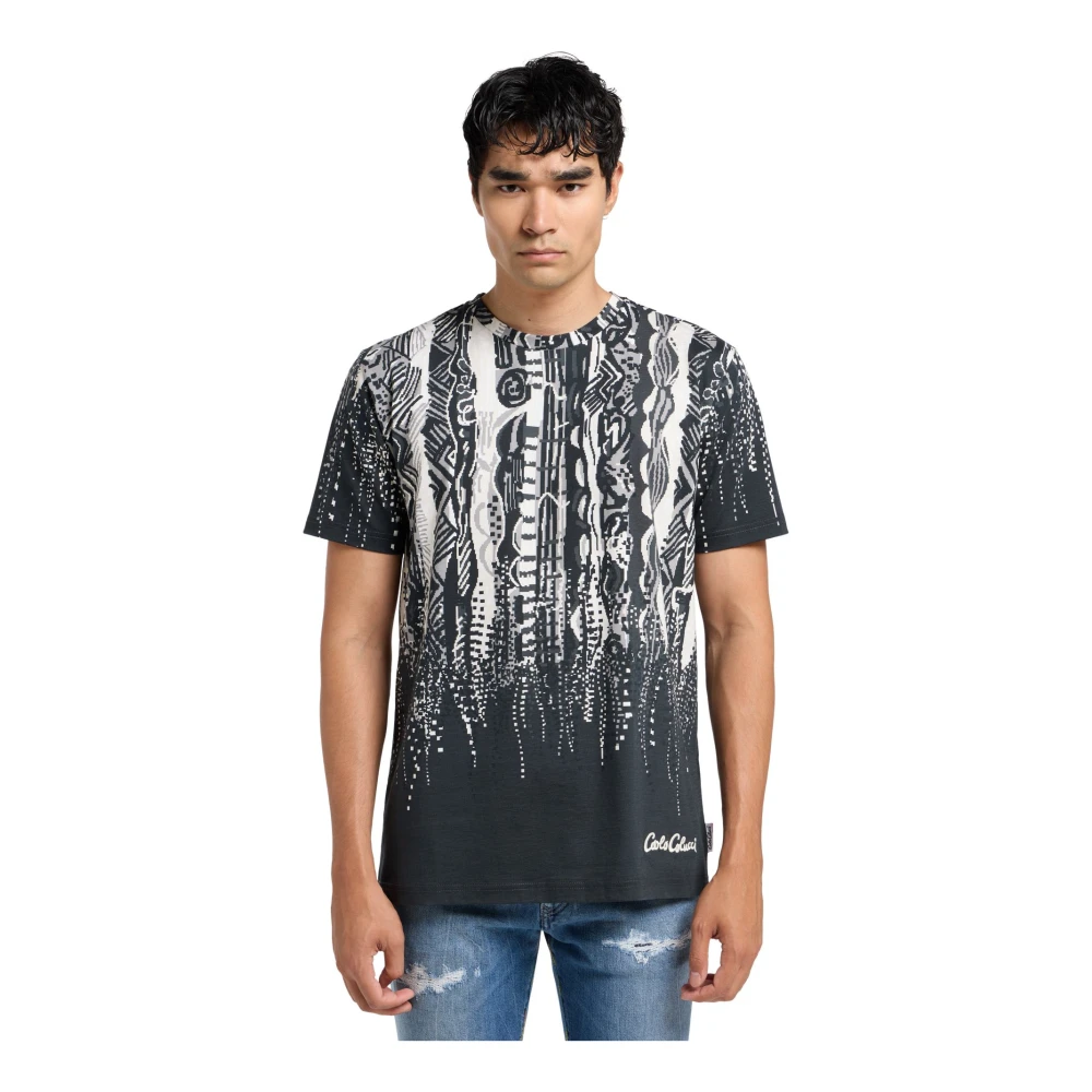 carlo colucci Pixel Knit T-Shirt Black Heren