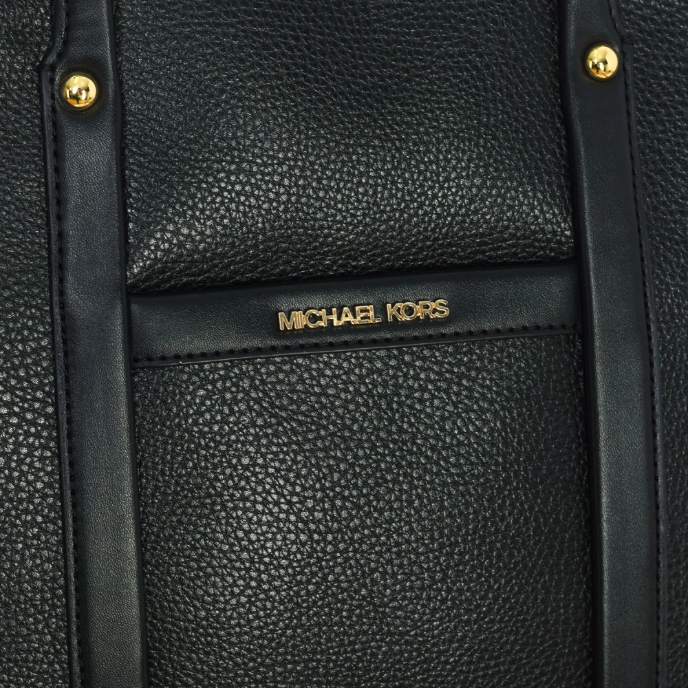 Michael Kors Gestructureerde Leren Shopper Tas Black Dames