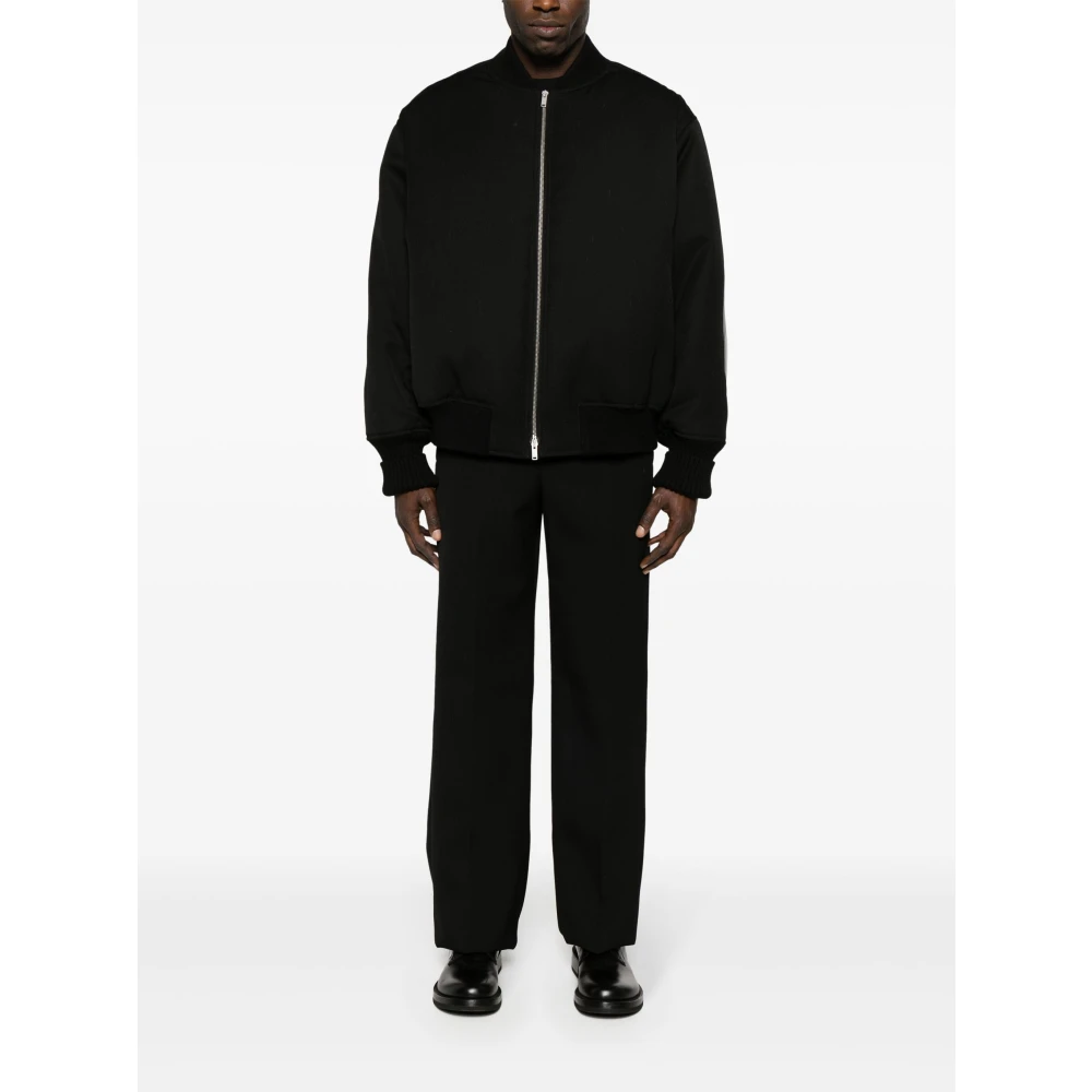 Jil Sander Zwarte Wol Gabardine Broek Black Heren