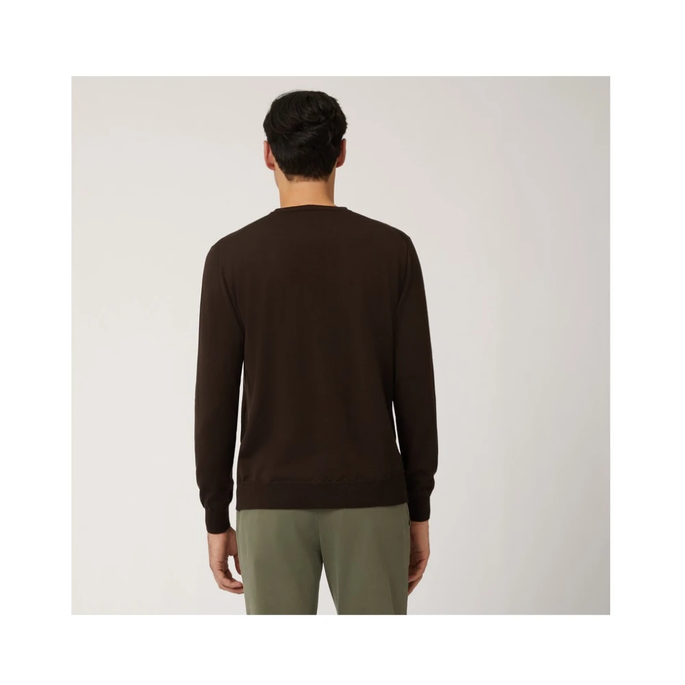 Harmont & Blaine Merino Wol Basic Pullover Brown Heren