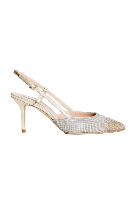 Silver Strass Slingback Sandaler