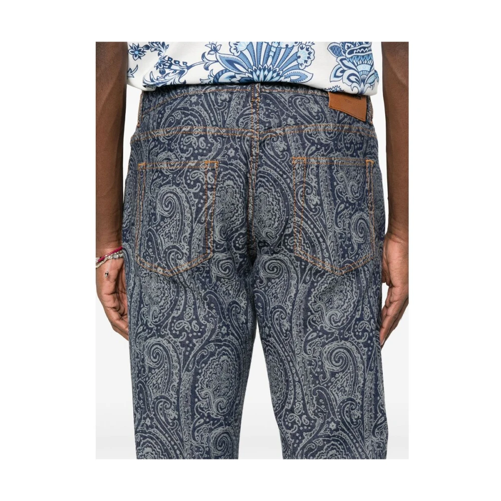 ETRO Blauwe Klassieke Five-Pocket Jeans Blue Heren