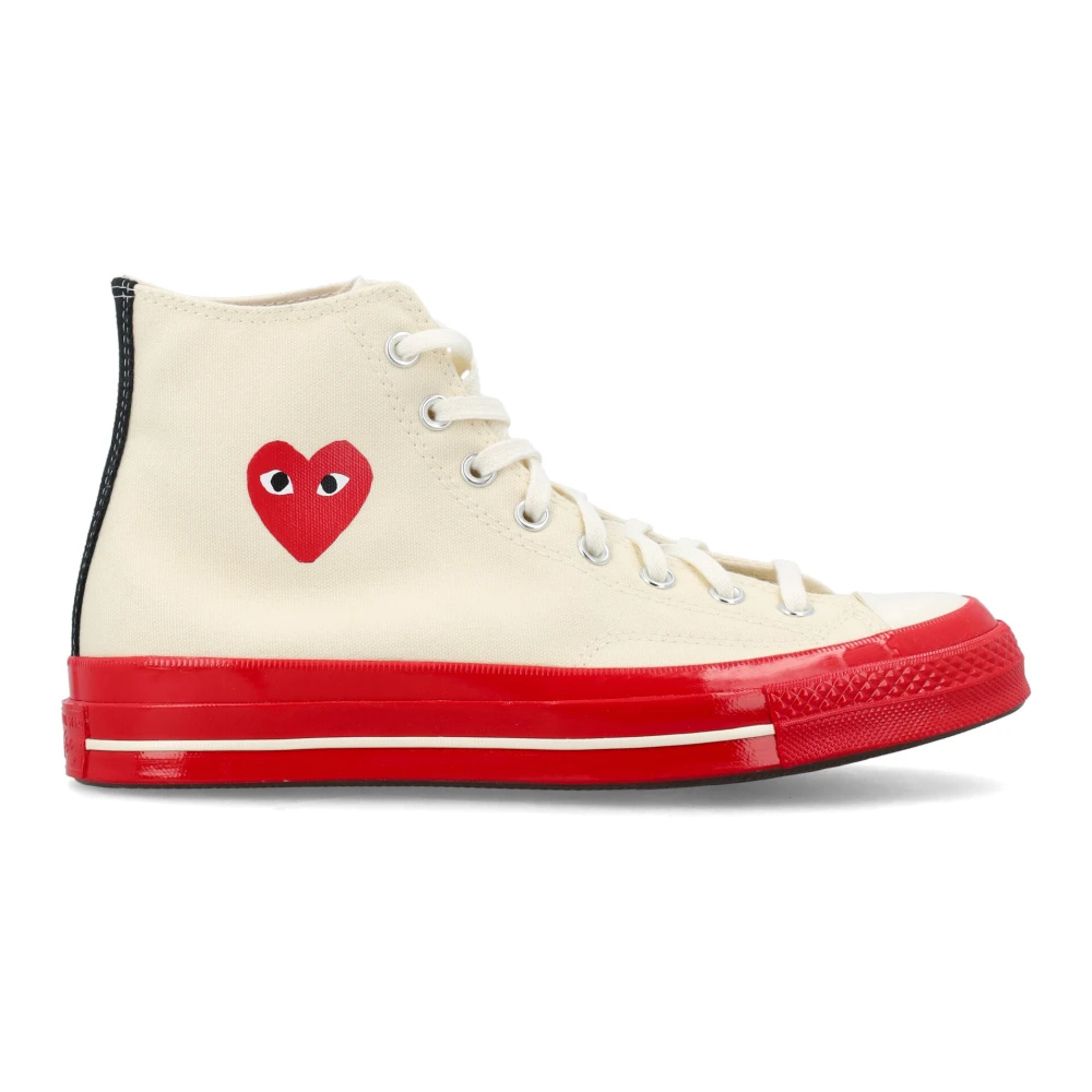 Off White Canvas High Top Sneakers