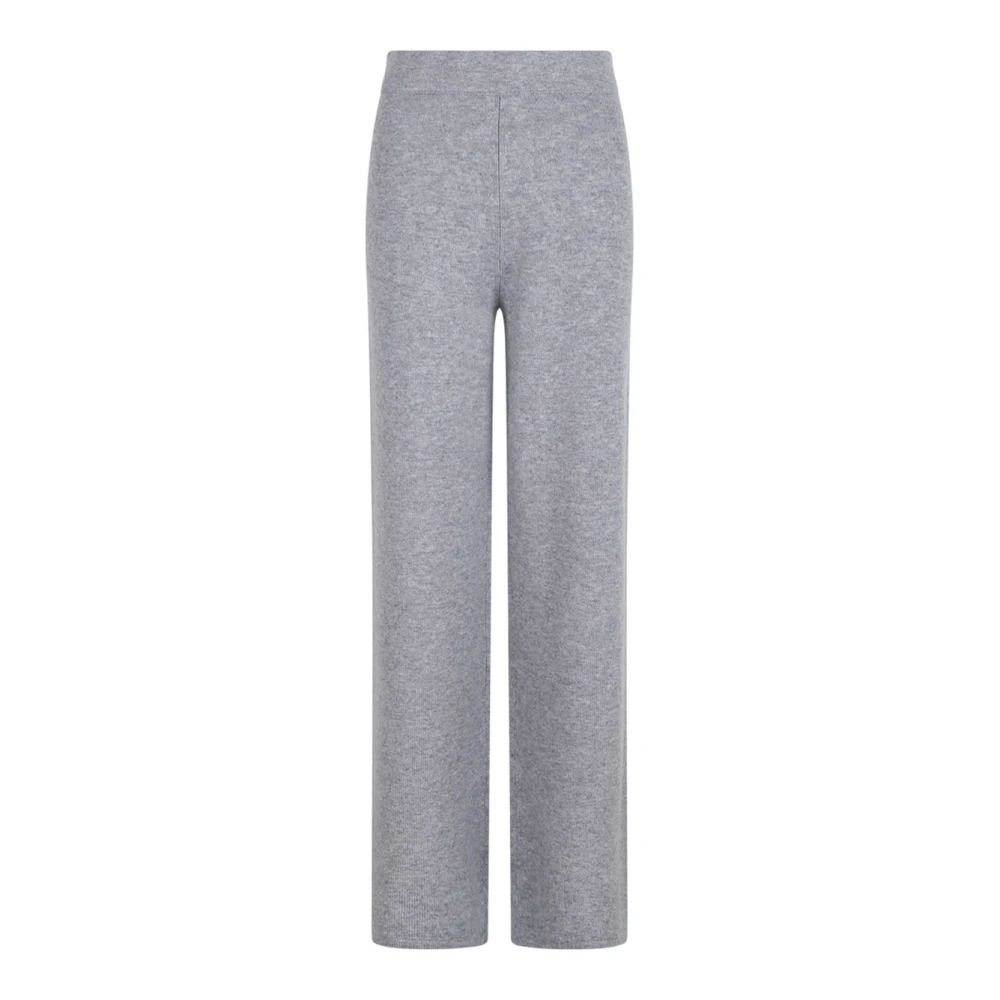 Max Mara Studio Women's Gray Grey Wide-Leg Knit Trousers - Sweatpants - L - Trousers