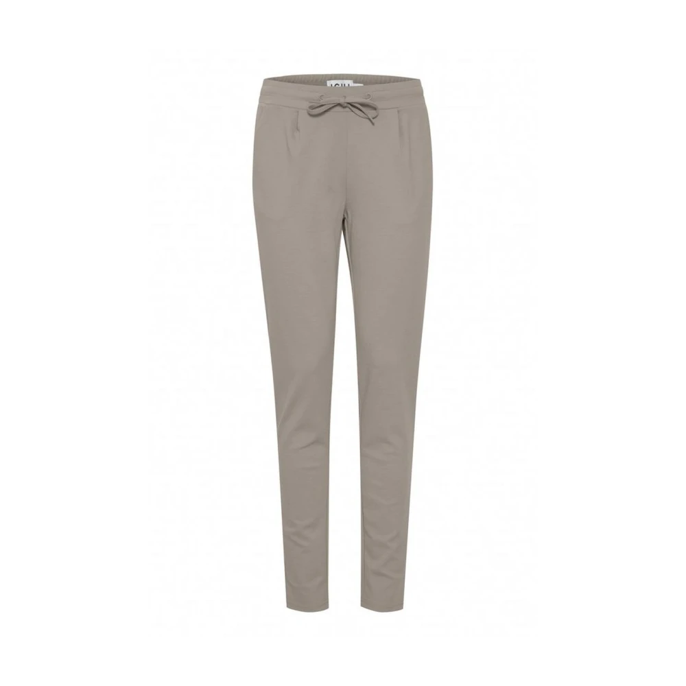Ichi Grijze Polyester Sigarettenbroek Gray Dames