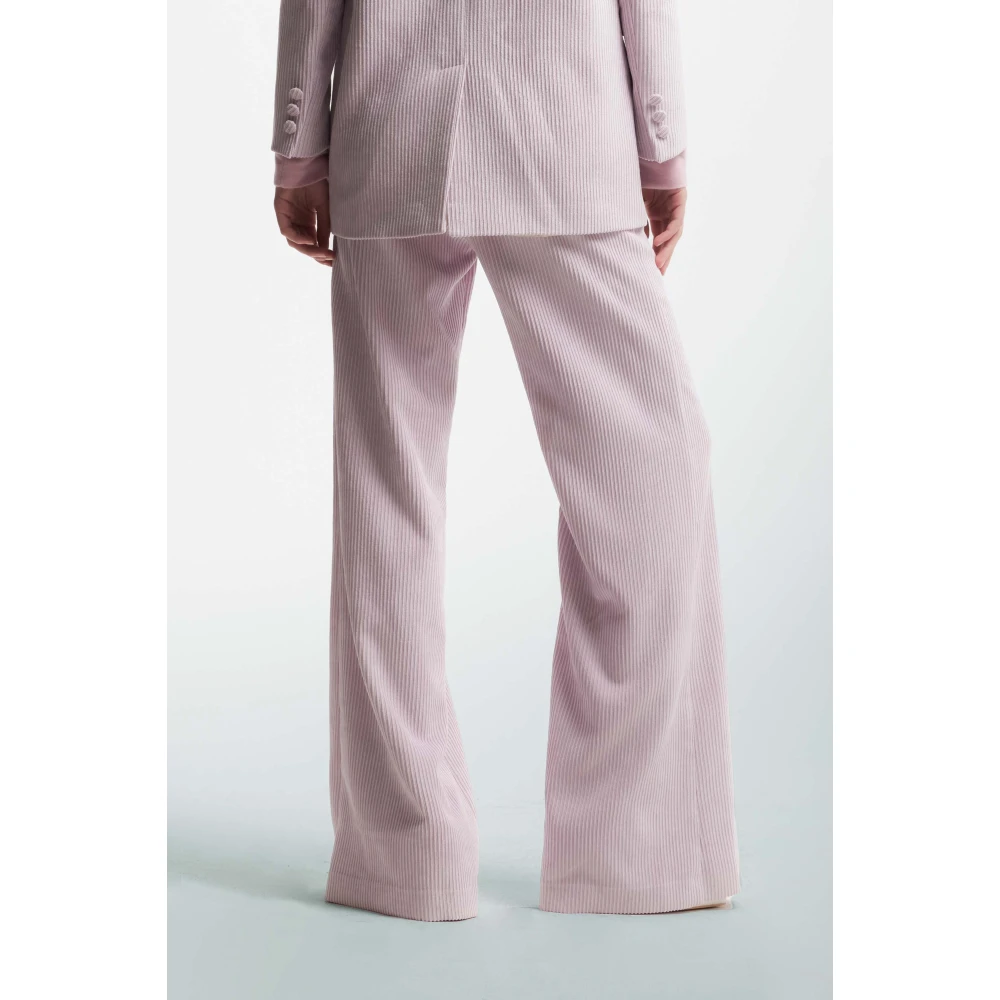 Kocca Wijde Corduroy Broek met Taille Pink Dames