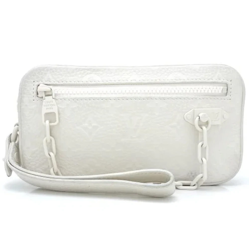 Louis Vuitton Vintage Pre-owned Leather clutches White Dames